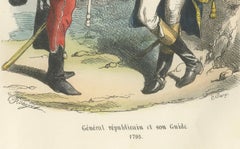 Republican General & His Guide 1795, Napoleonic Era Military Uniform Print, 1843