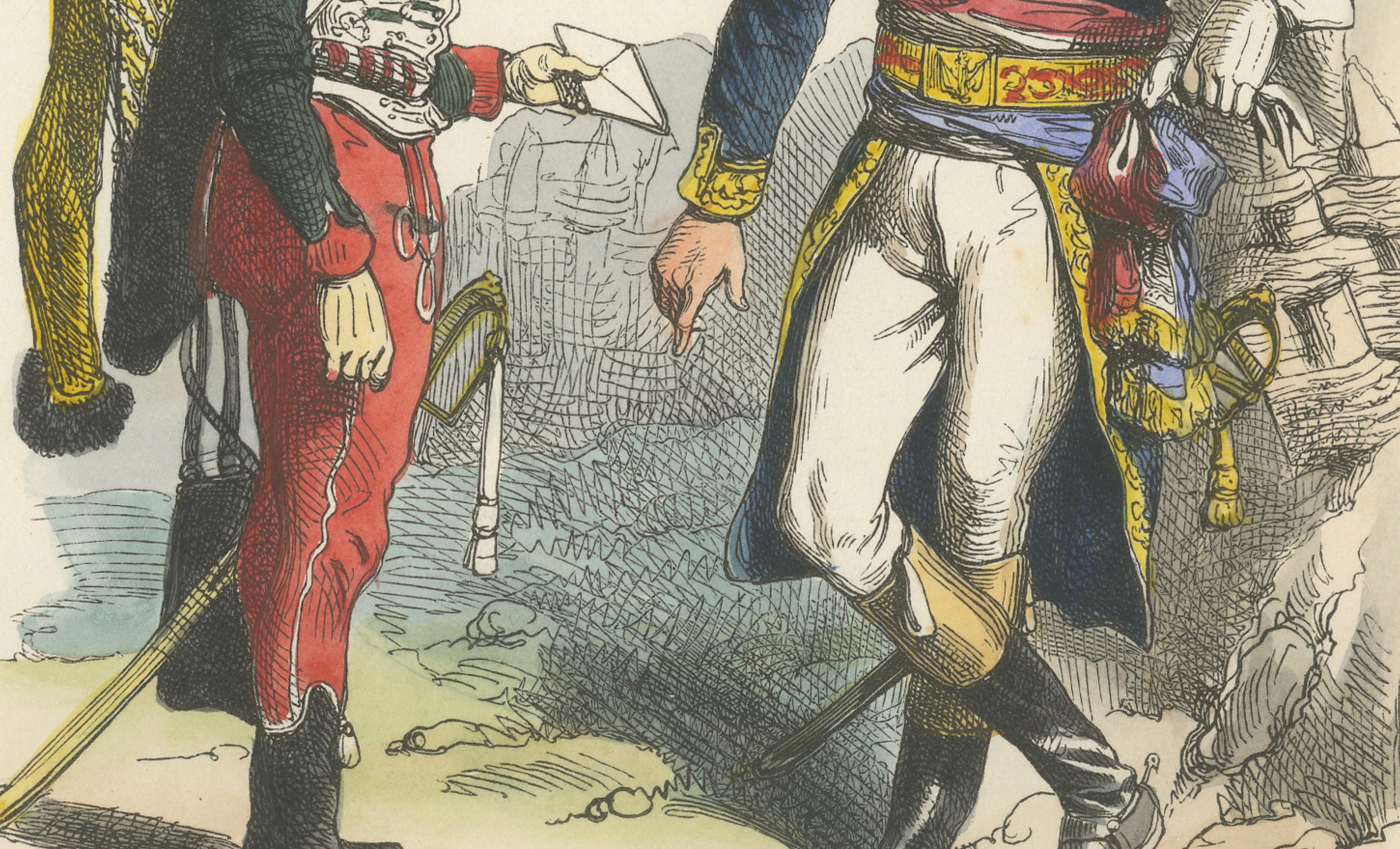 Republican General & His Guide 1795, Napoleonic Era Military Uniform Print, 1843