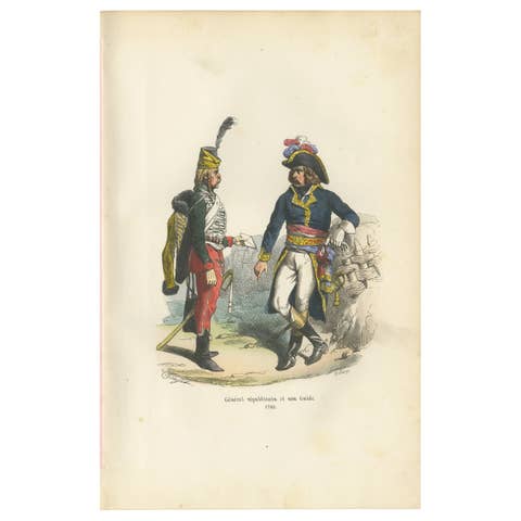 Republican General & His Guide 1795, Napoleonic Era Military Uniform Print, 1843