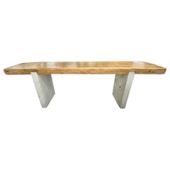Console in legno antico e pietra riutilizzata