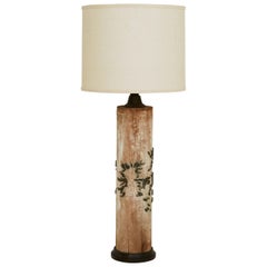 Repurposed Early 20th Century Wallpaper Roll Lamp