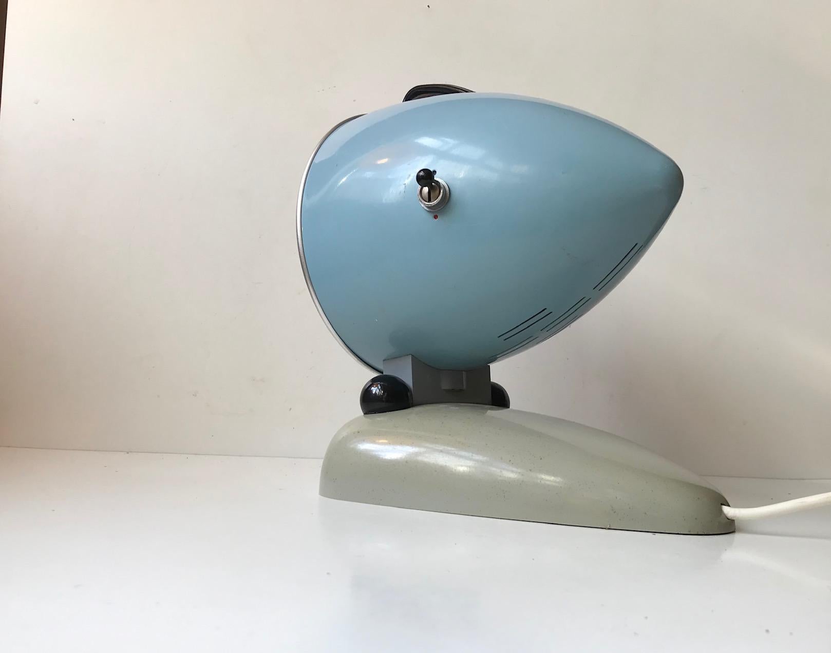 Bauhaus Repurposed Original Hanau Bullit Table Light, Germany, 1950s For Sale