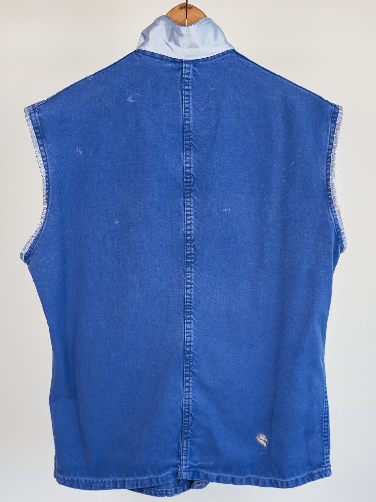 Sleeveless Jacket Blue French Work Vest Repurposed Vintage J Dauphin ...