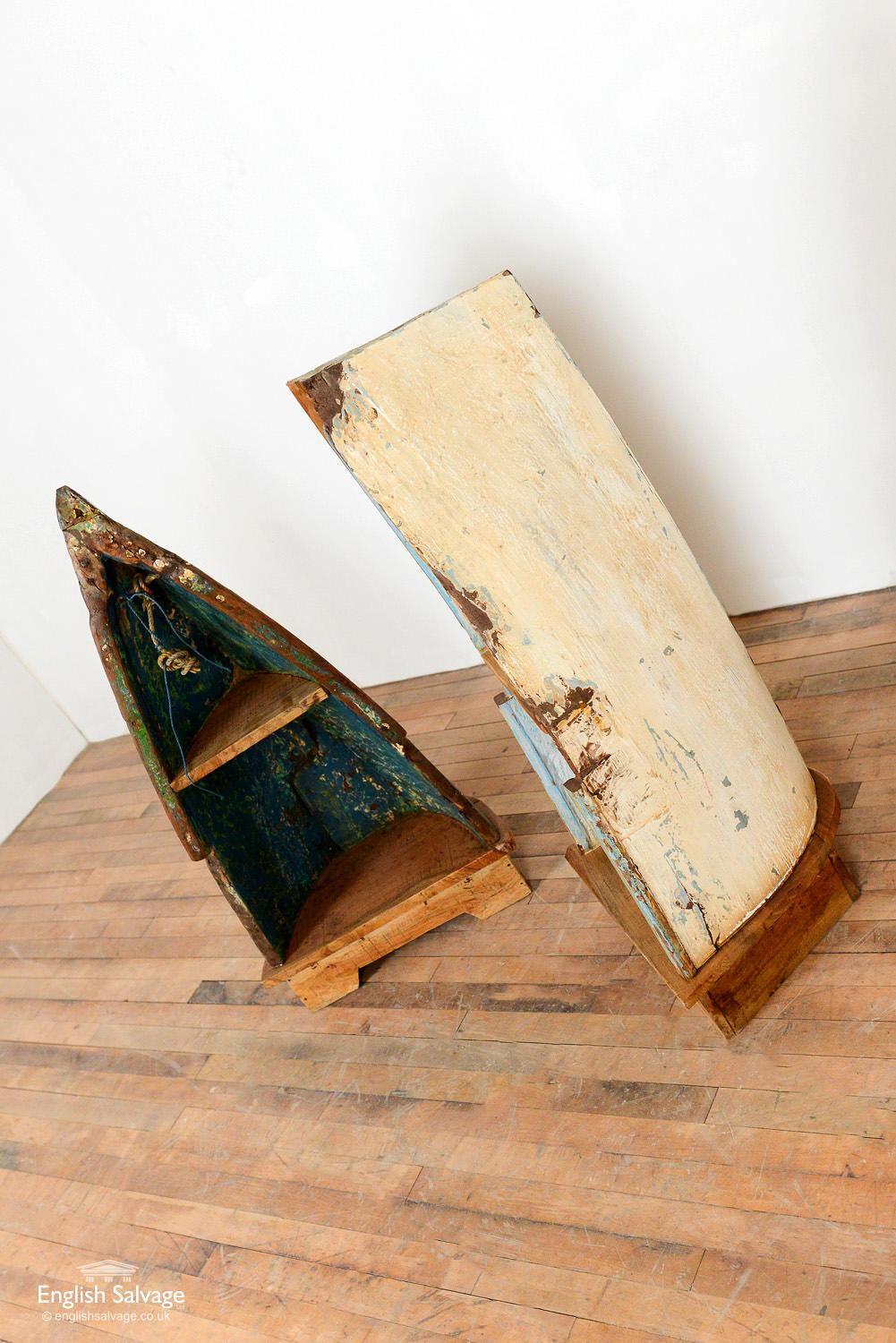 Repurposed Wood Boat Freestanding Shelf Units, 20th Century In Good Condition For Sale In London, GB