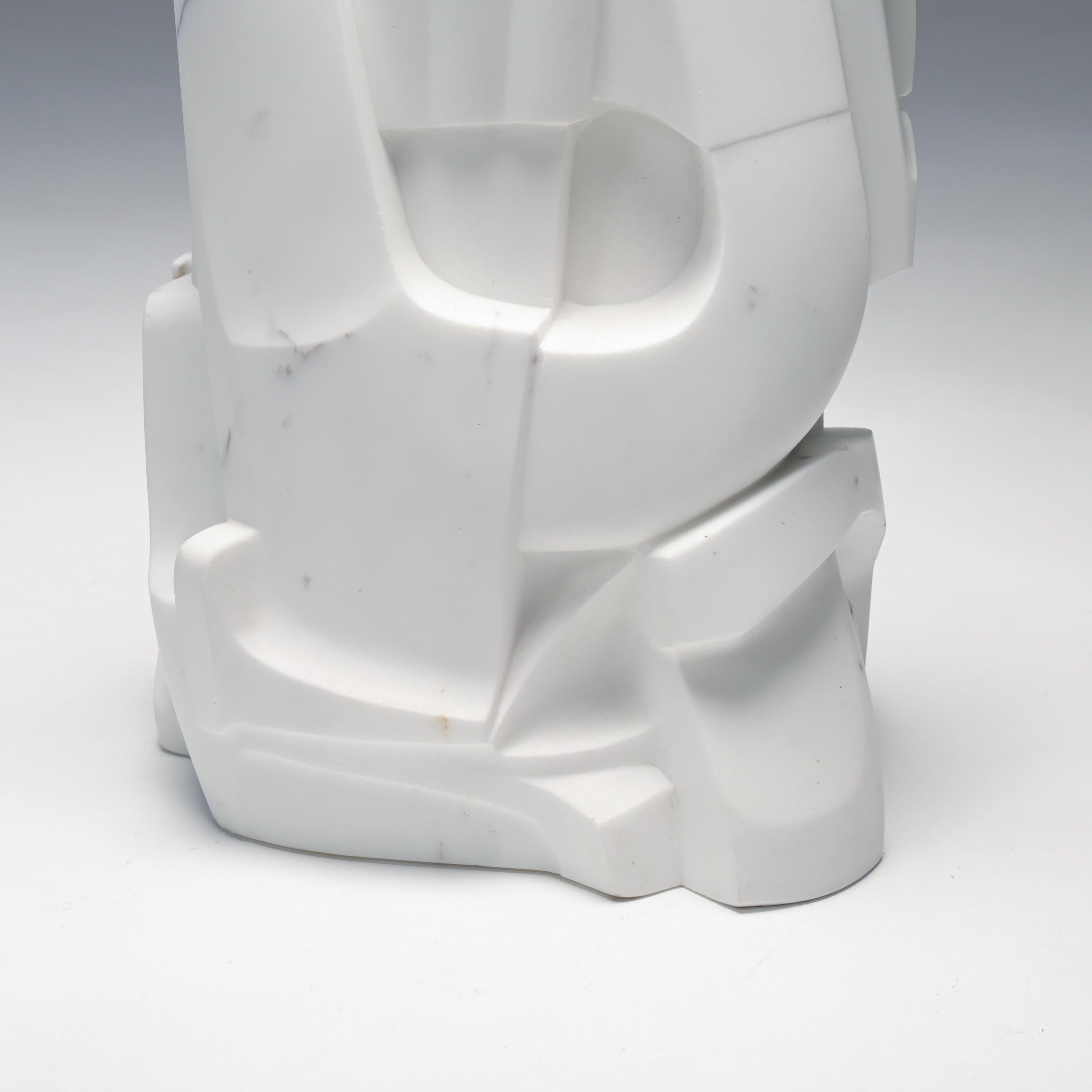 Contemporary Requiem Carrara Marble Sculpture by Jan Keustermans For Sale