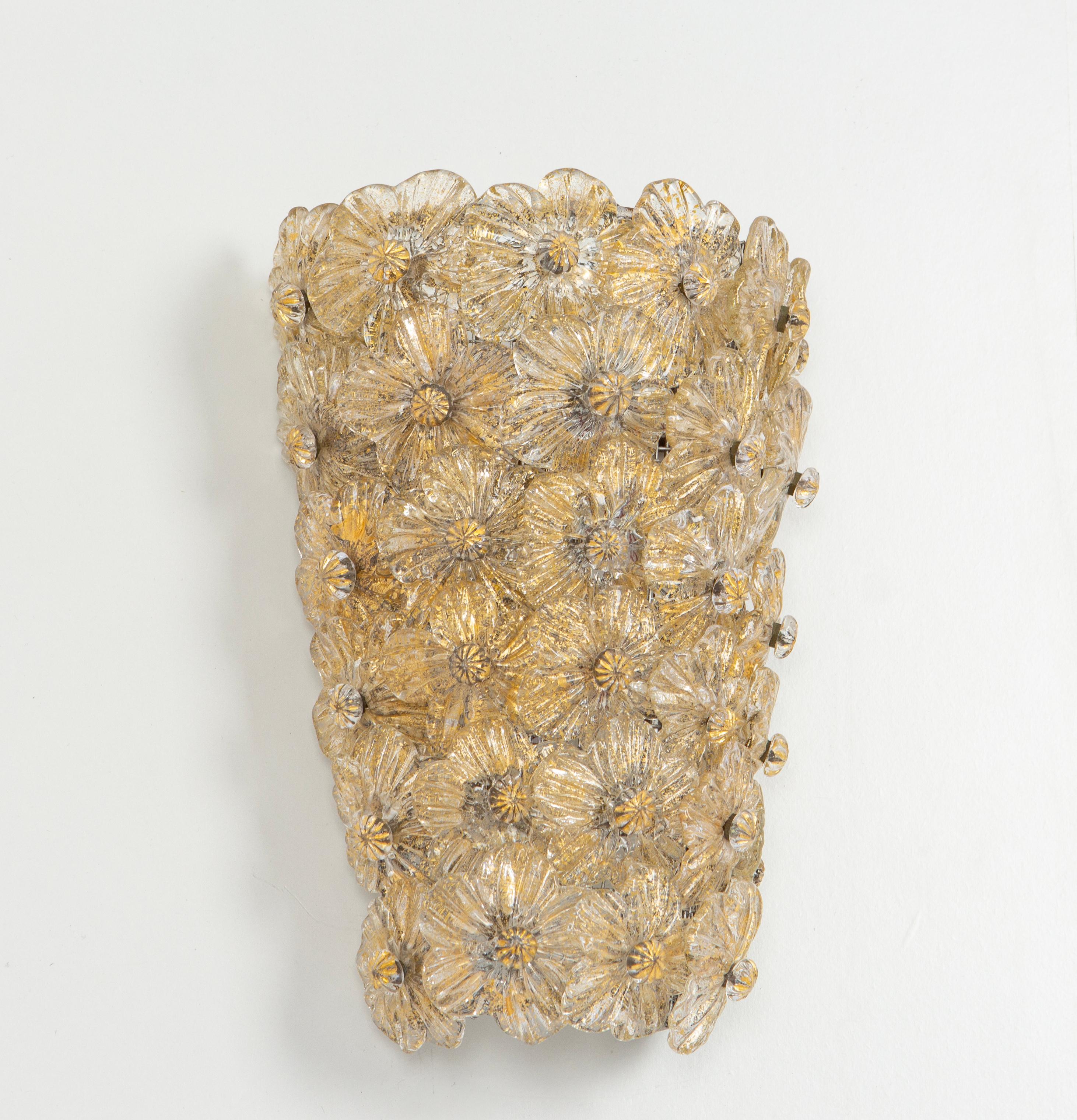 Res. for Kim Set of Large Murano Glass Sconces by Barovier & Toso, Italy, 1970s 3