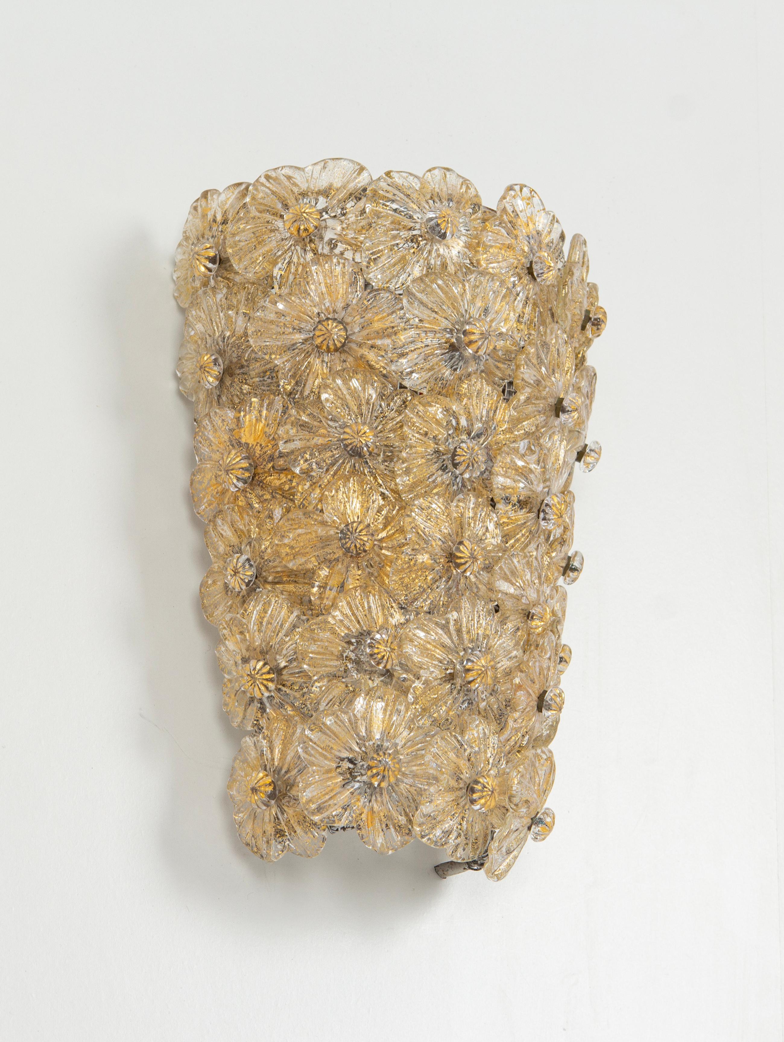Res. for Kim Set of Large Murano Glass Sconces by Barovier & Toso, Italy, 1970s 5
