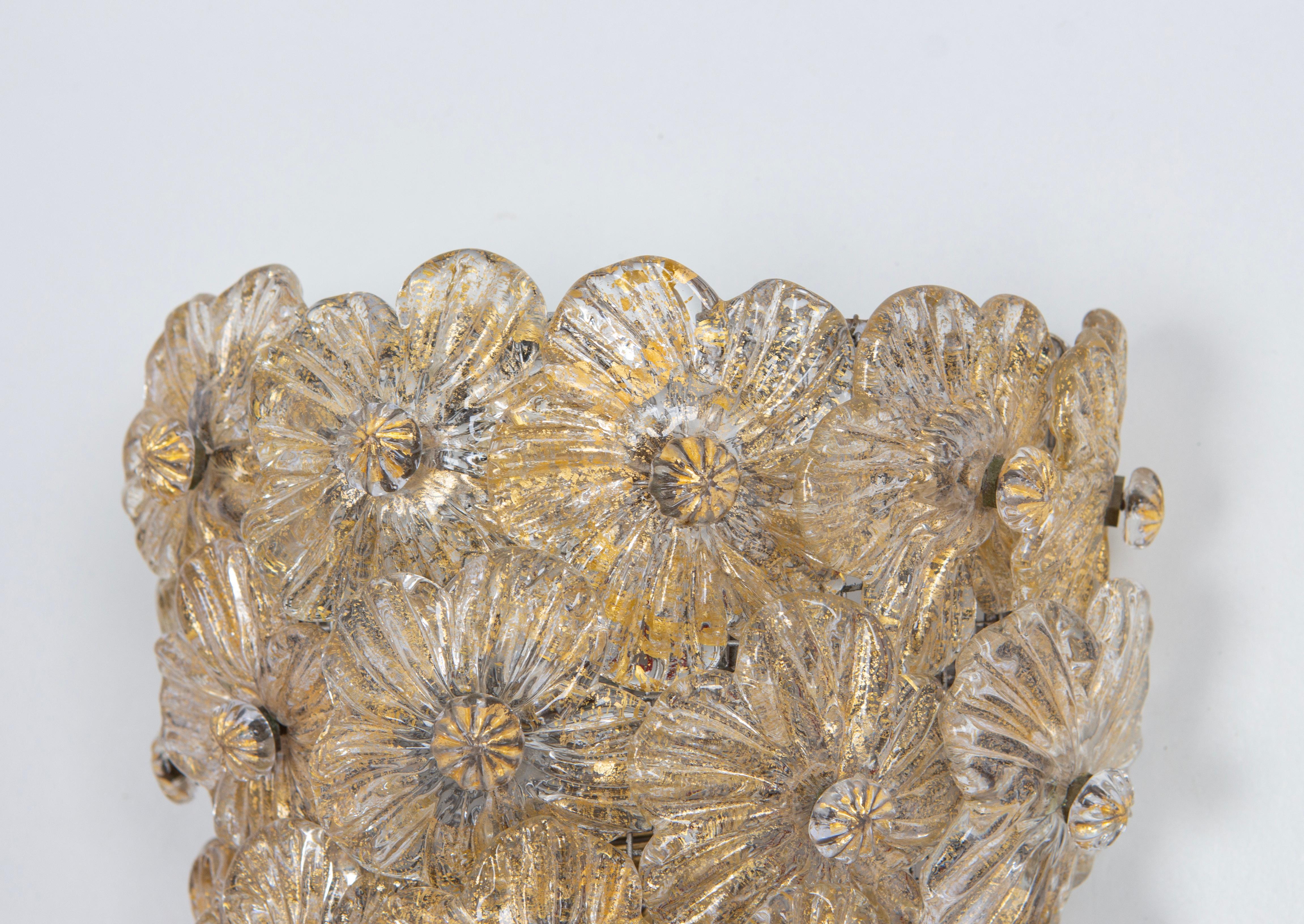 Res. for Kim Set of Large Murano Glass Sconces by Barovier & Toso, Italy, 1970s 2