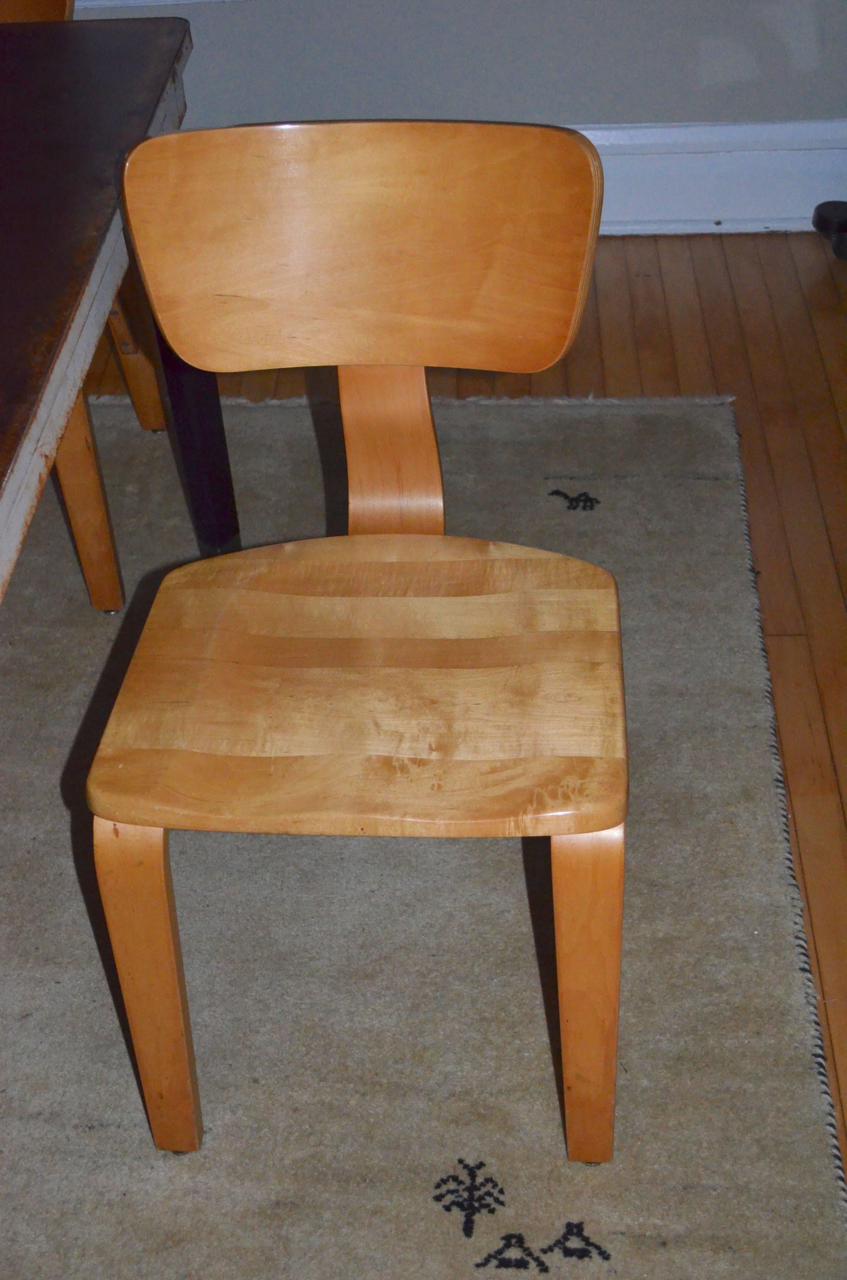 Reserved for Alexandra: Thonet Maple Dining Chairs with Bentwood, Set of Four 4