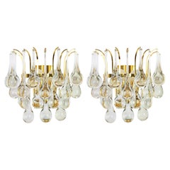 Reserved for Amanda// Set of 15 Crystal glasses Sconces by Palwa, Germany, 1970s