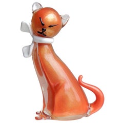 Vintage Reserved For Anne - Murano Kitty Cat Figures