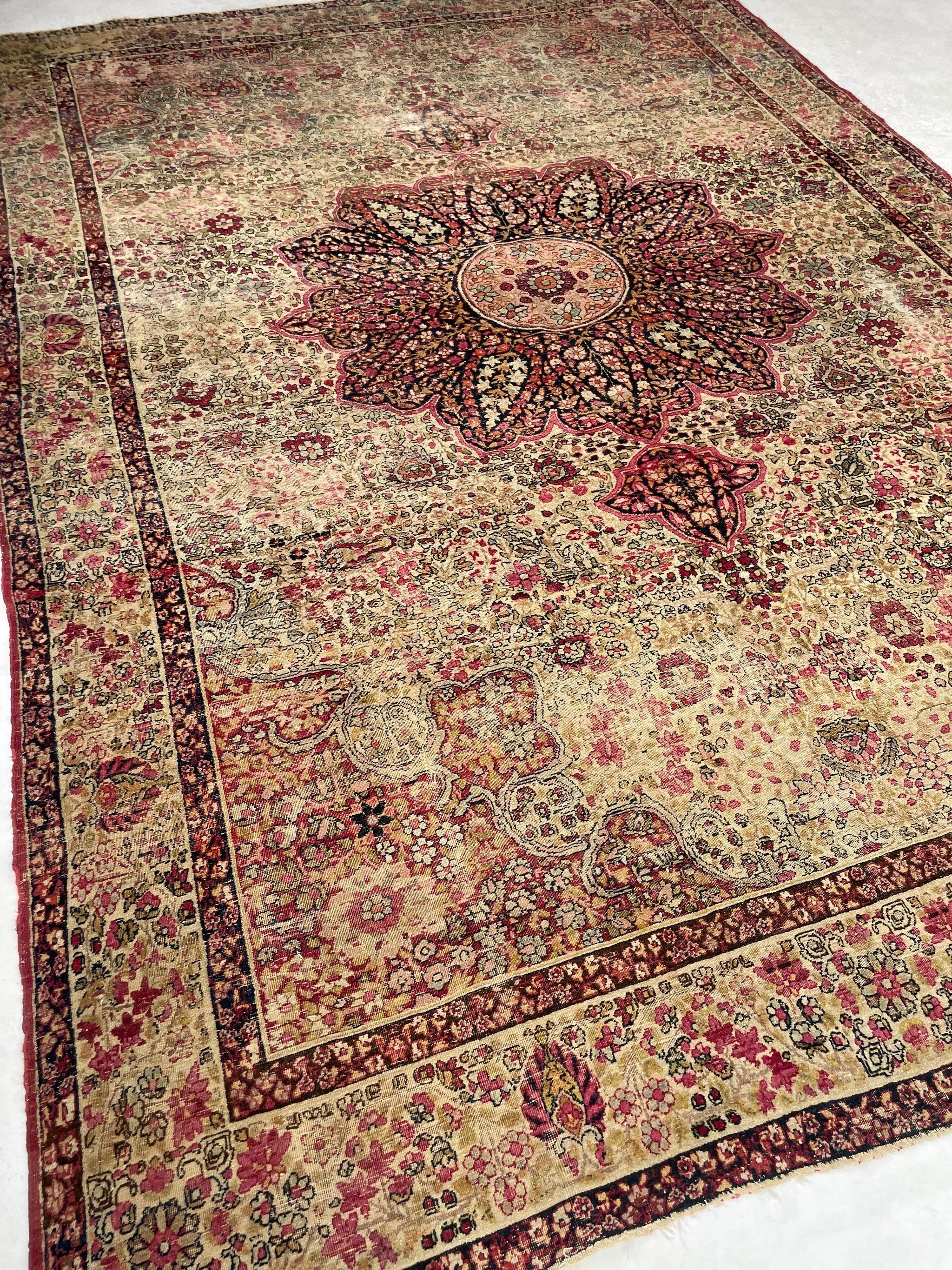 RESERVED FOR JULIETTE*** Antique Dazzling Kermanshah Rug, circa 1900's In Good Condition For Sale In Milwaukee, WI