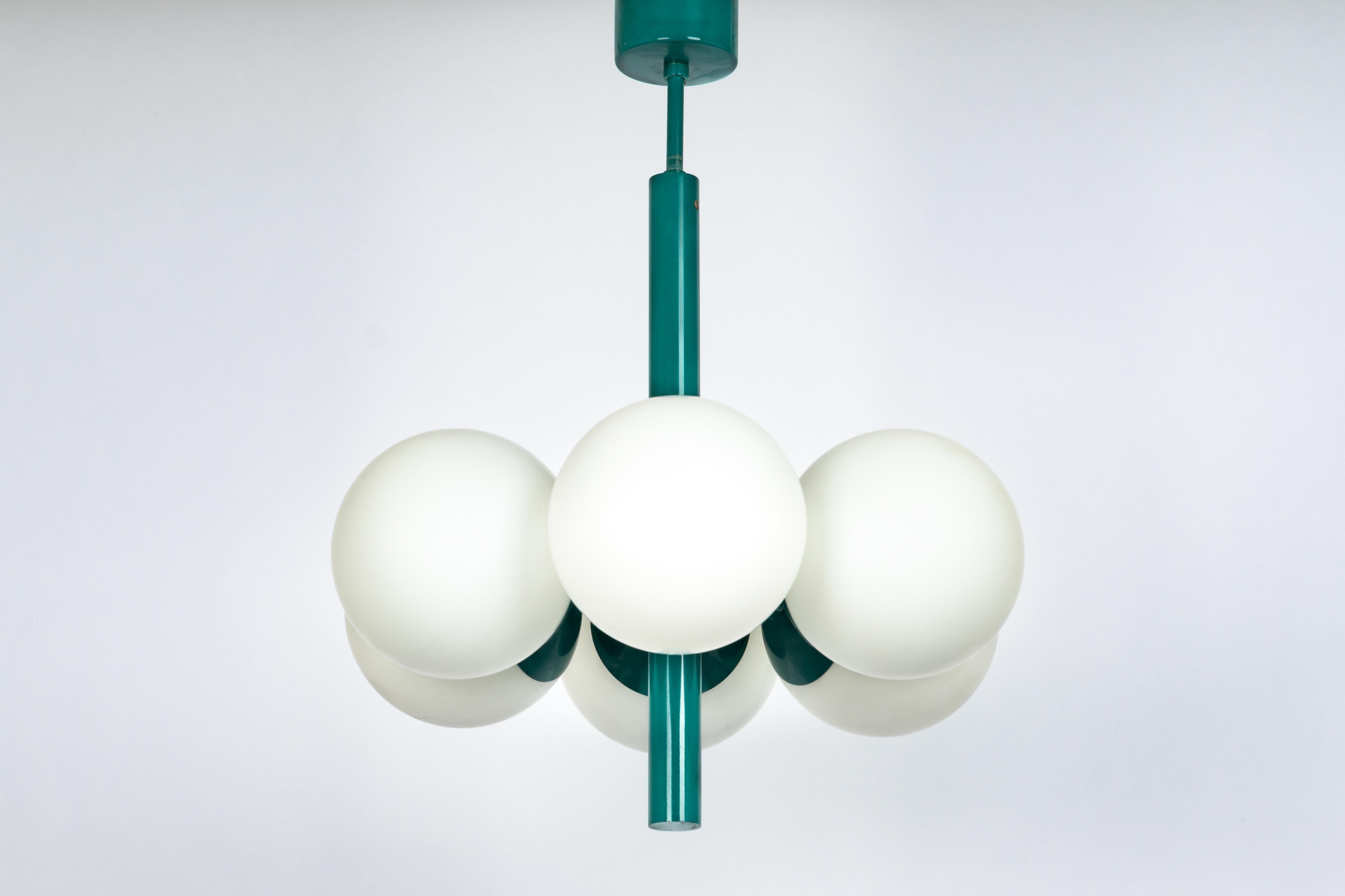 One Spare glass for pendant in Green by Kaiser, Germany, 1960s.
 