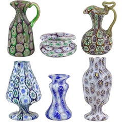 Reserved - Fratelli Toso Murano Millefiori Antique Cabinet Vases Reserved - Fratelli Toso Murano Millefiori Antique Cabinet Vases