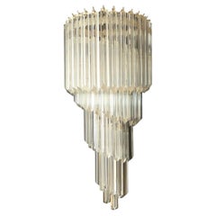 RESERVED: Monumental Pair Murano Wall Sconce, 41 blue cobalt Quadriedri