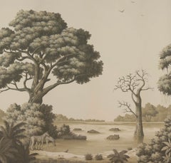 Reserved order: Floral Chinoiserie Hand Painted Wallpaper on Tea Paper