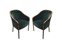 Reservado - Juego de 6 sillones verde oscuro Ward Bennett para Brickel Associates