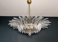 RESERVED: TWO Murano Chandelier / ceiling light Original Palmette, clear glasses