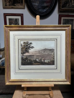 Reservoir of the Sealed Fountain near Bethlehem(1804) by Luigi May w/ Gold Frame