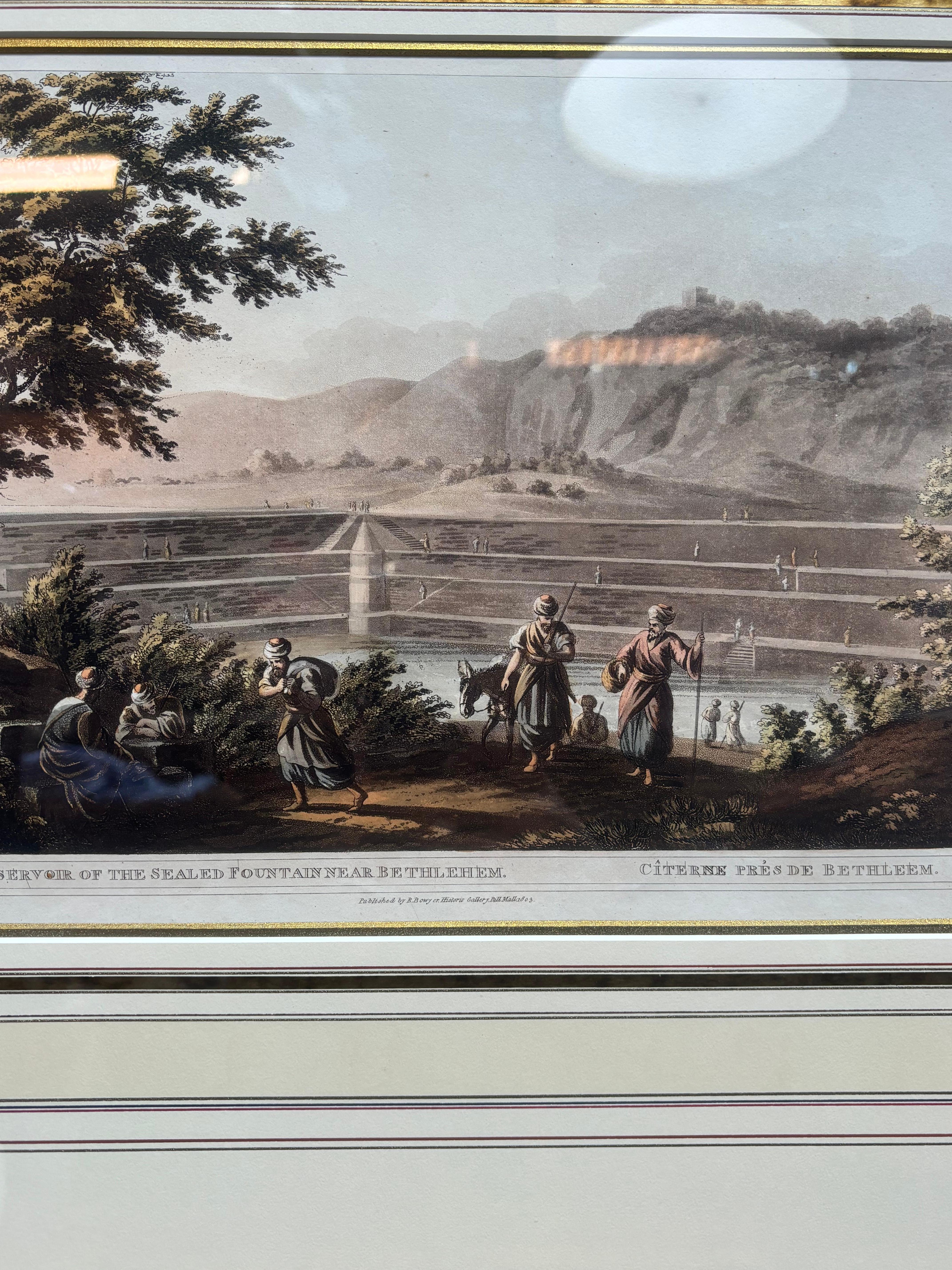 Depósito de la fuente sellada cerca de Belén(1804) de Luigi May con marco dorado Británico en venta