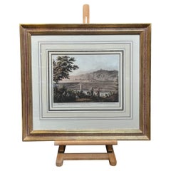 Reservoir of the Sealed Fountain near Bethlehem(1804) by Luigi May w/ Gold Frame