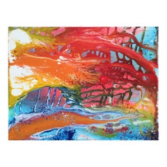 Regenbogenfarben Flow / Acryl Pour Gemälde