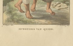 Residents of Quito, Ecuador – Antique Hand-Colored Ethnographic Print c.1805