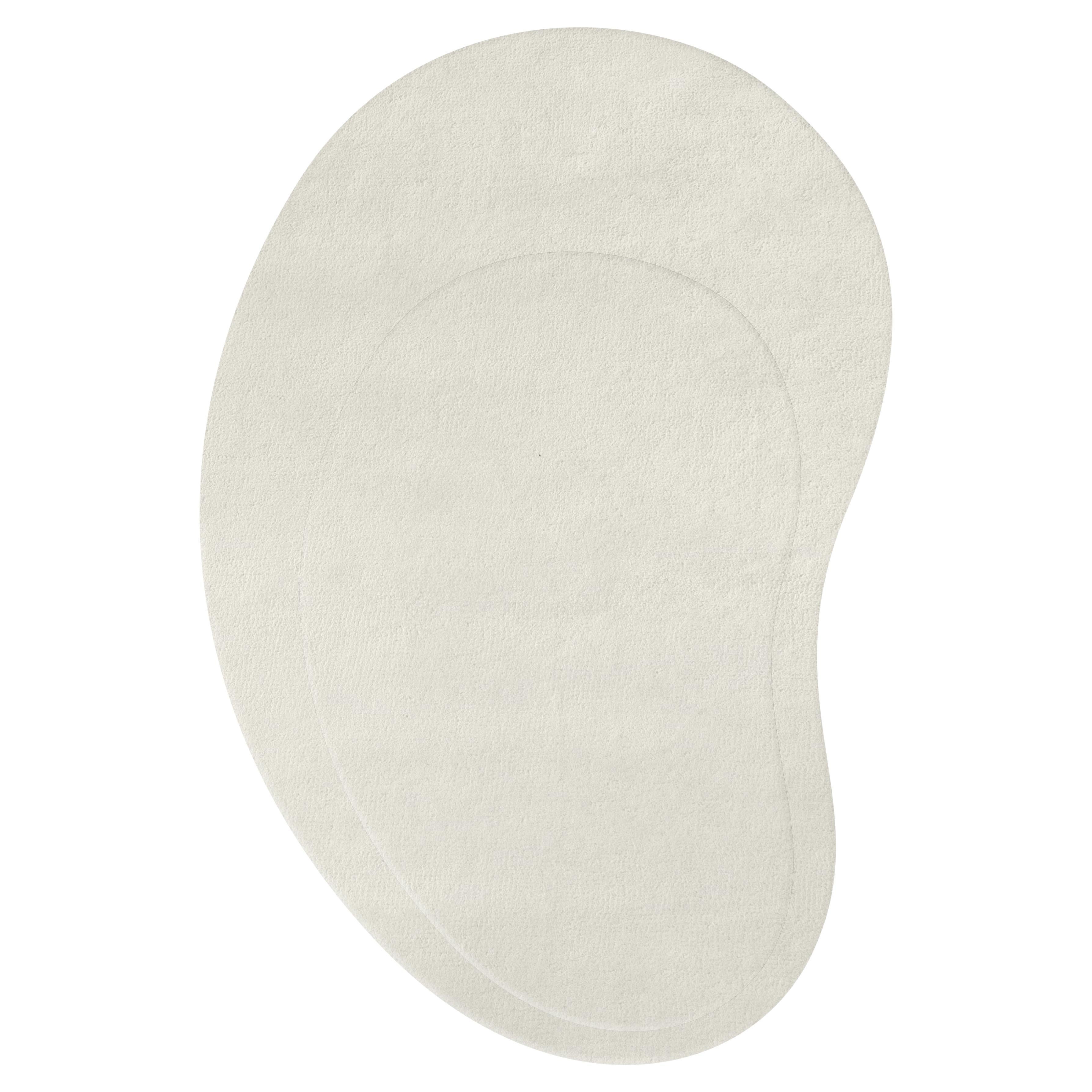Alfombra de lana blanca Residue Bone