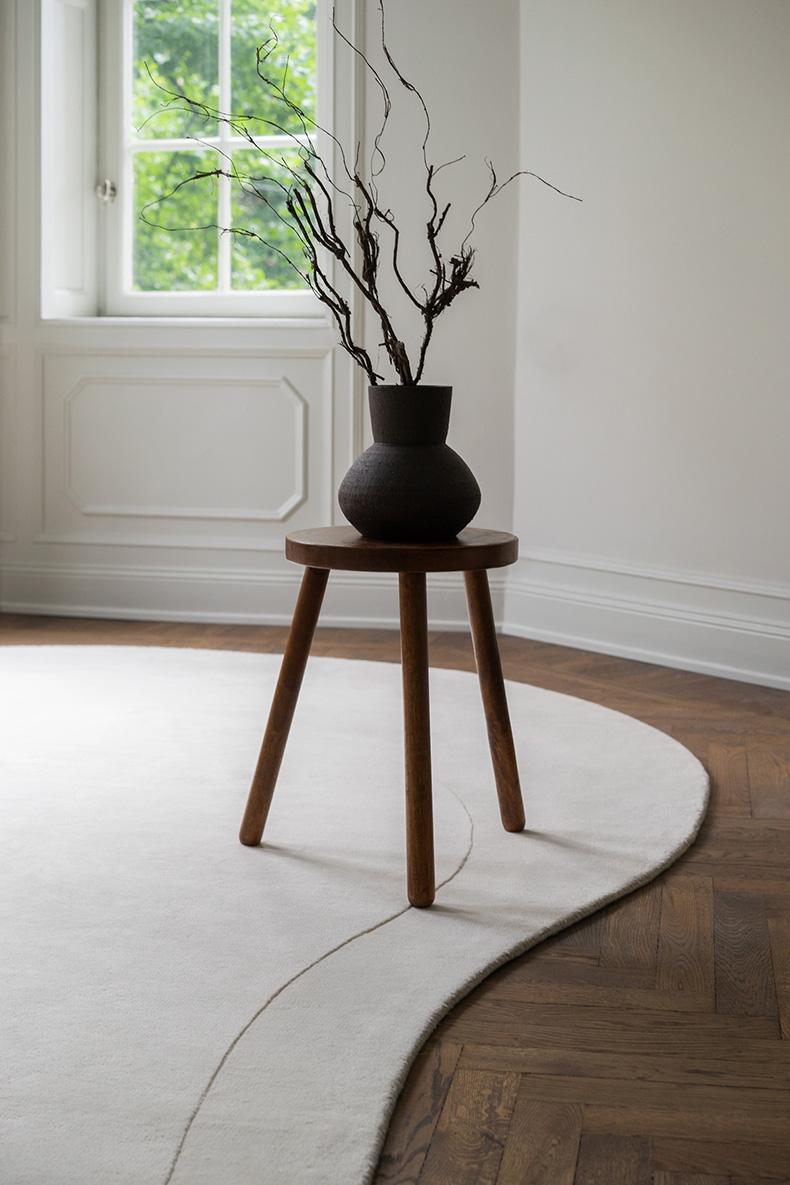 Alfombra de lana Residue Blanco hueso Moderno en venta