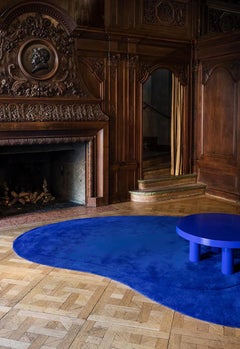 Tappeto blu a strati - Tappeto in lana Residue Cobalt