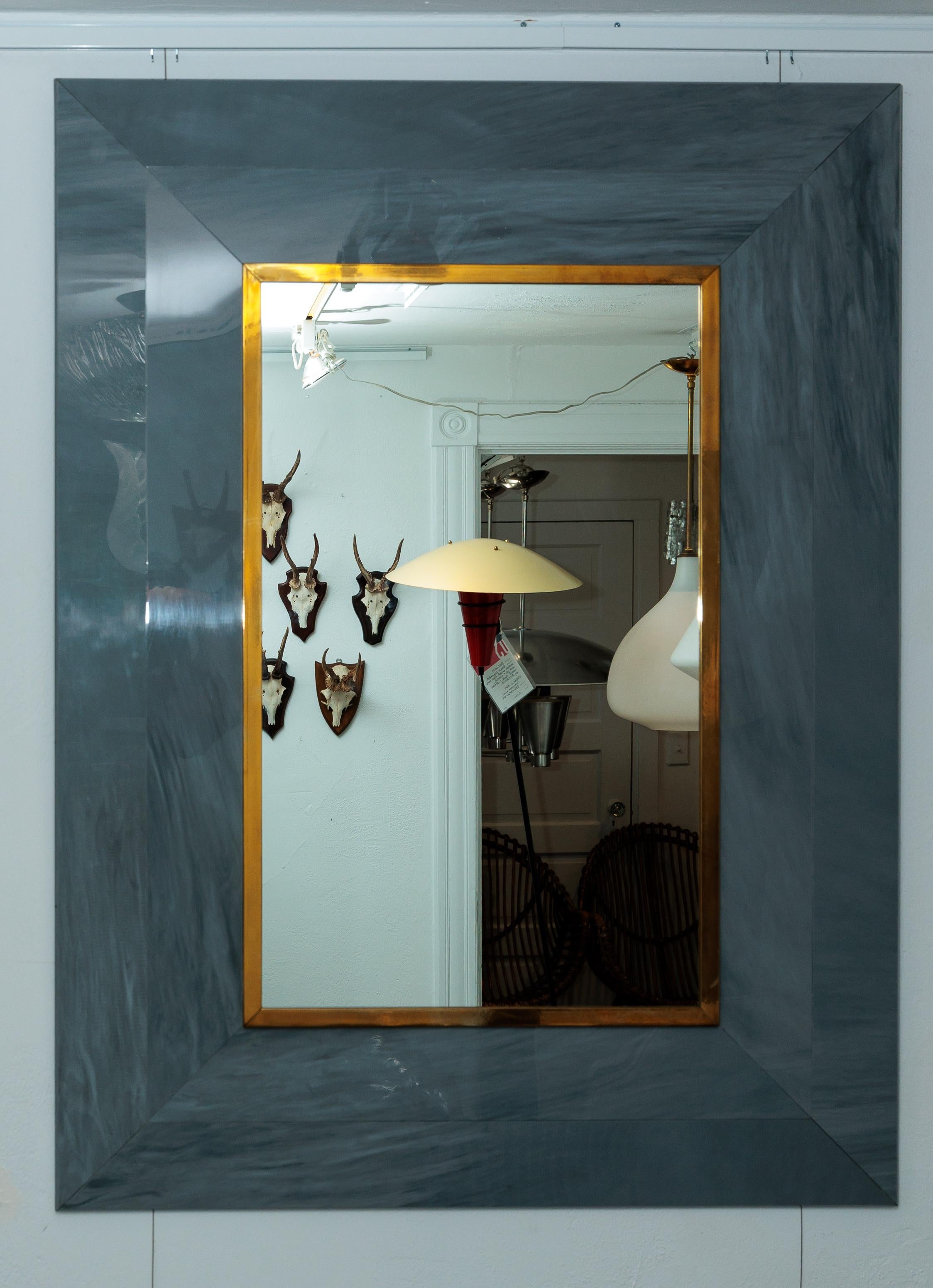 20th Century Resin and Brass Surround Mirror