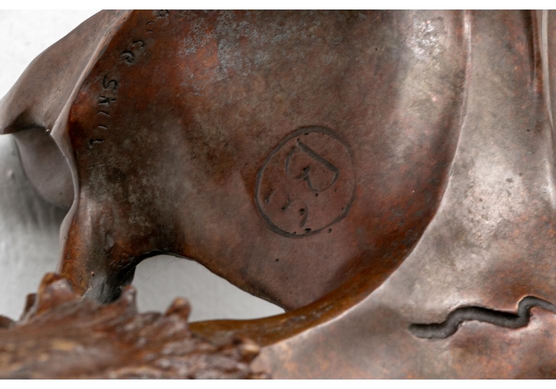 Bronze Crâne d'élan en résine et bronze à fixer au mur en vente