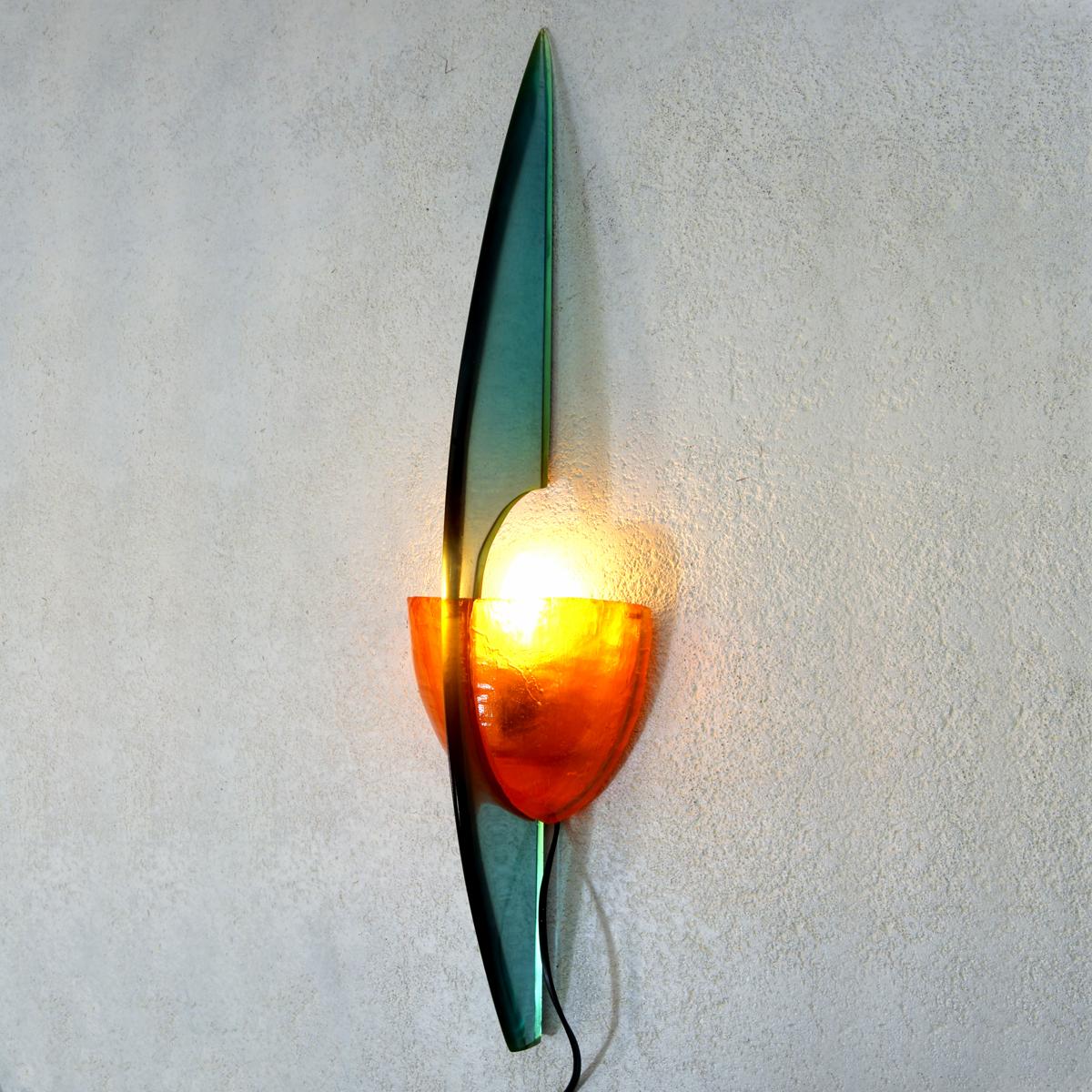 American Resin and Fiberglass Sconce Postmodern Style by Steve Zoller For Sale