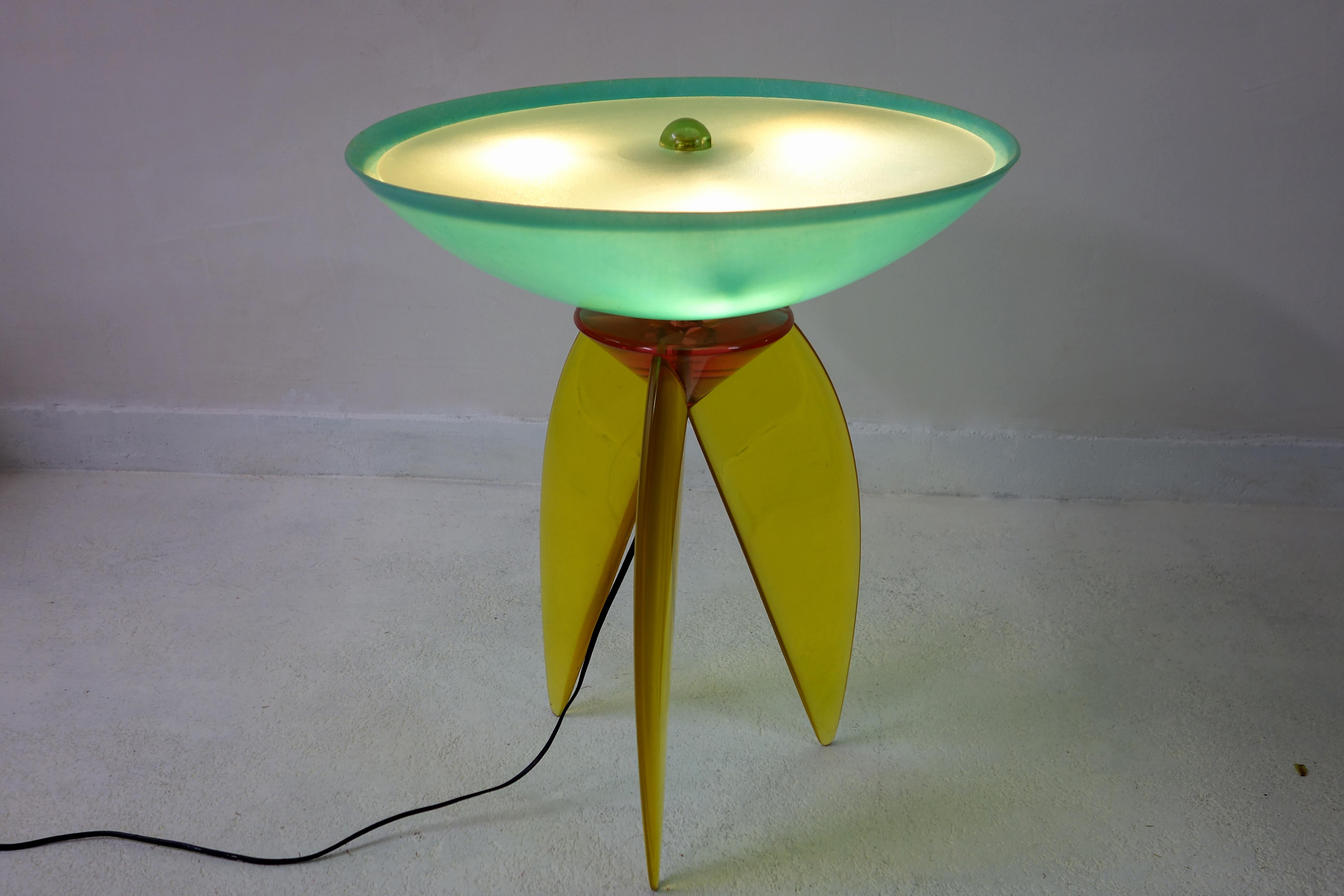 Tischlampe aus Harz und Fiberglas im postmodernen Stil von Steve Zoller (Epoxidharz)