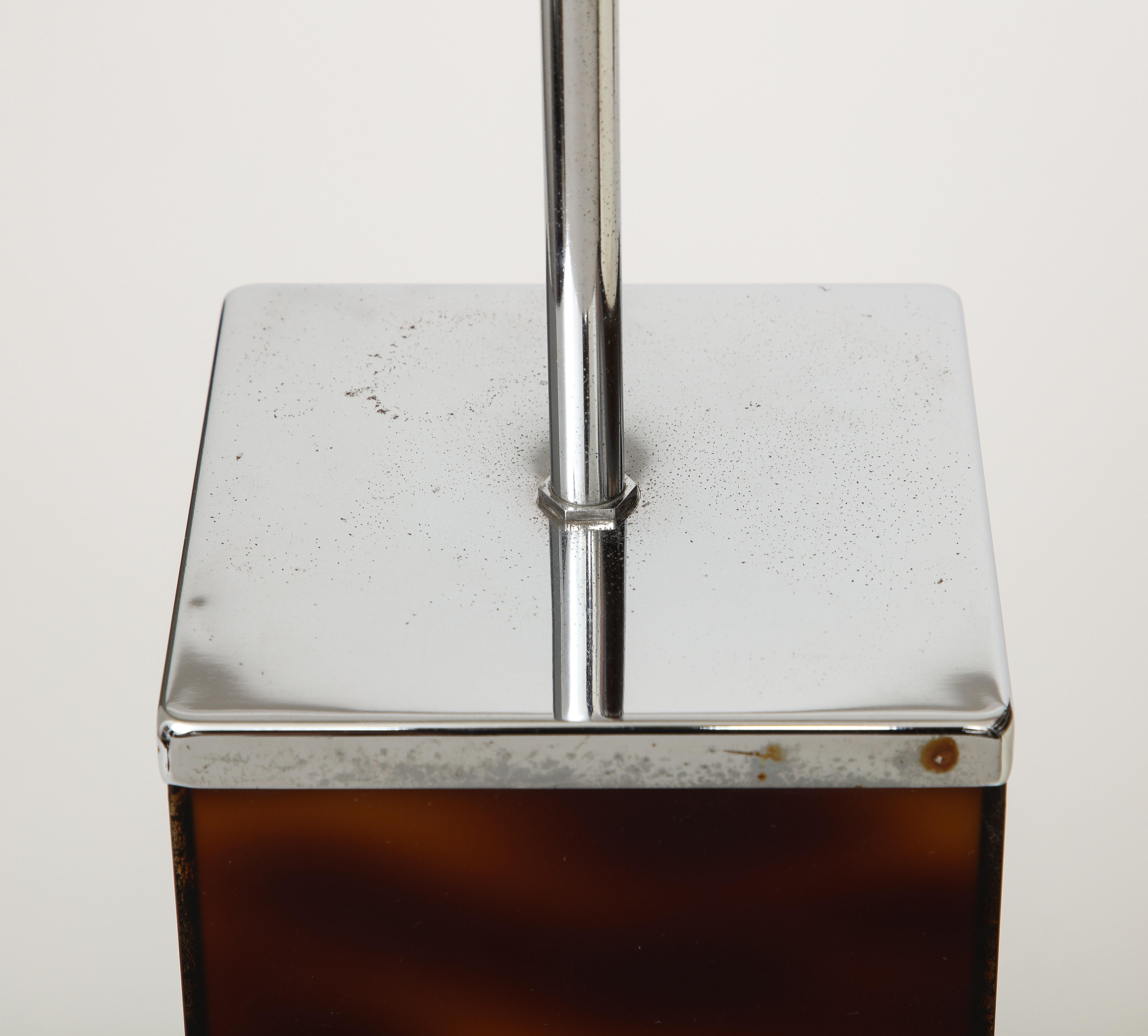 Resin and Nickel Table Lamp by Philippe Cheverny, France, c. 1970 For Sale 4