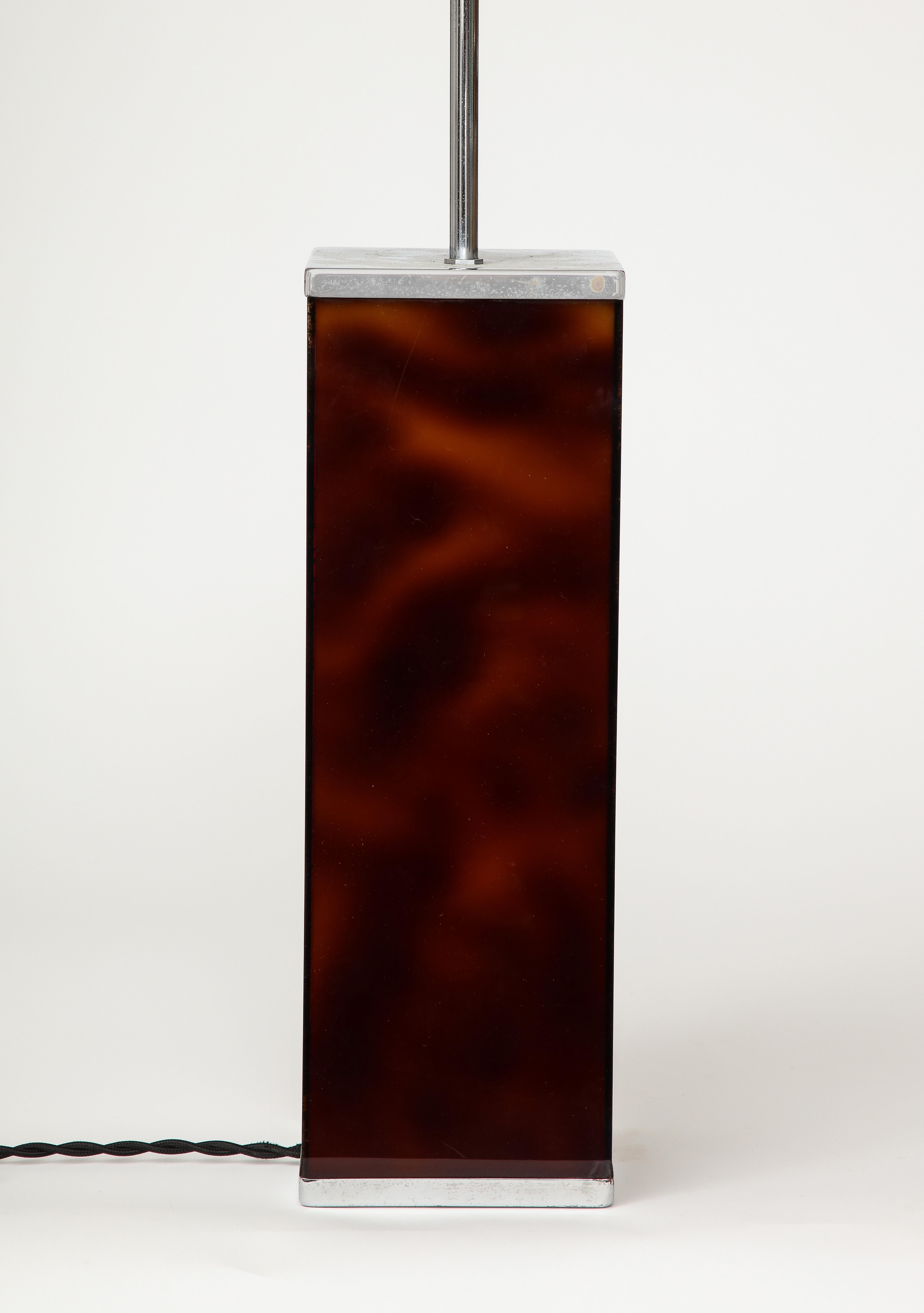Resin and Nickel Table Lamp by Philippe Cheverny, France, c. 1970 For Sale 3