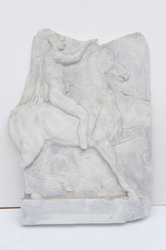 Ancient Roman on Horseback, Resin and Paint Relief