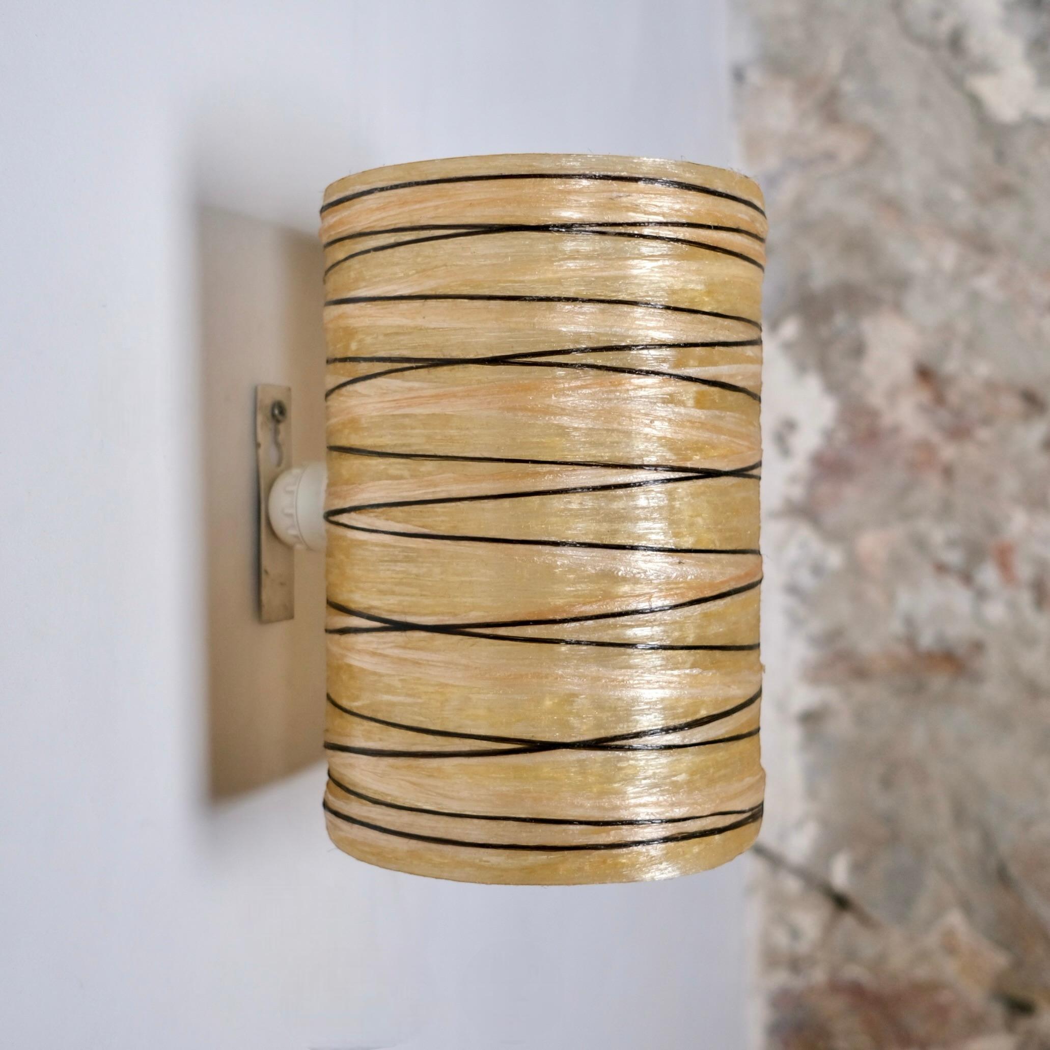 French Resin and rope wall light by Accolay, made in France, 1970s