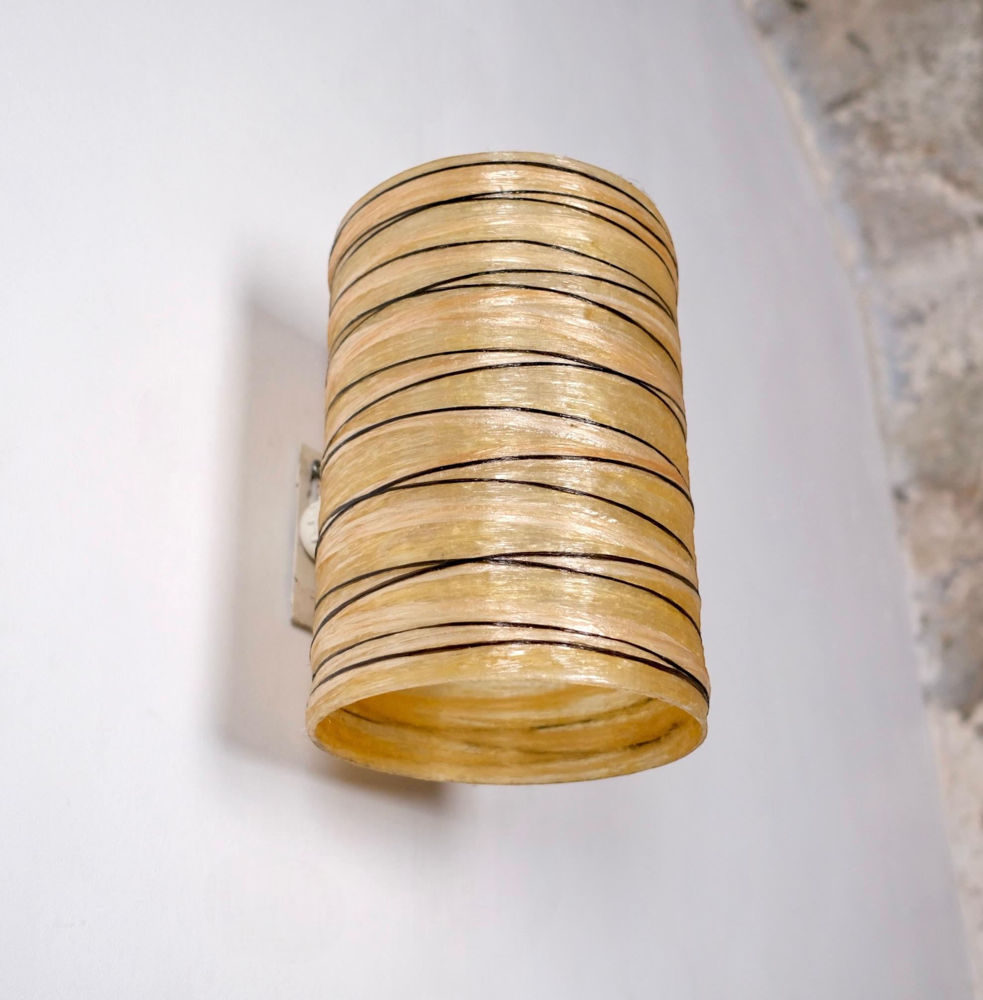 Resin and rope wall light by Accolay, made in France, 1970s 2