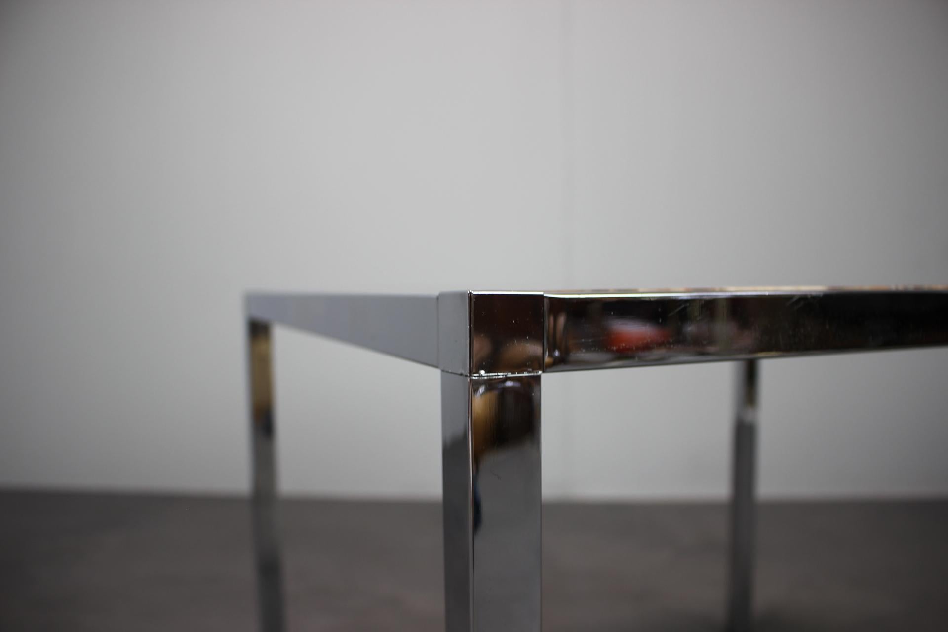 Mid-Century Resin and Stone Chrome Plated Coffee Table, 1970s, Germany im Angebot 2