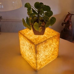 Resin and stone cube floor lamp, Netherlands 1960s