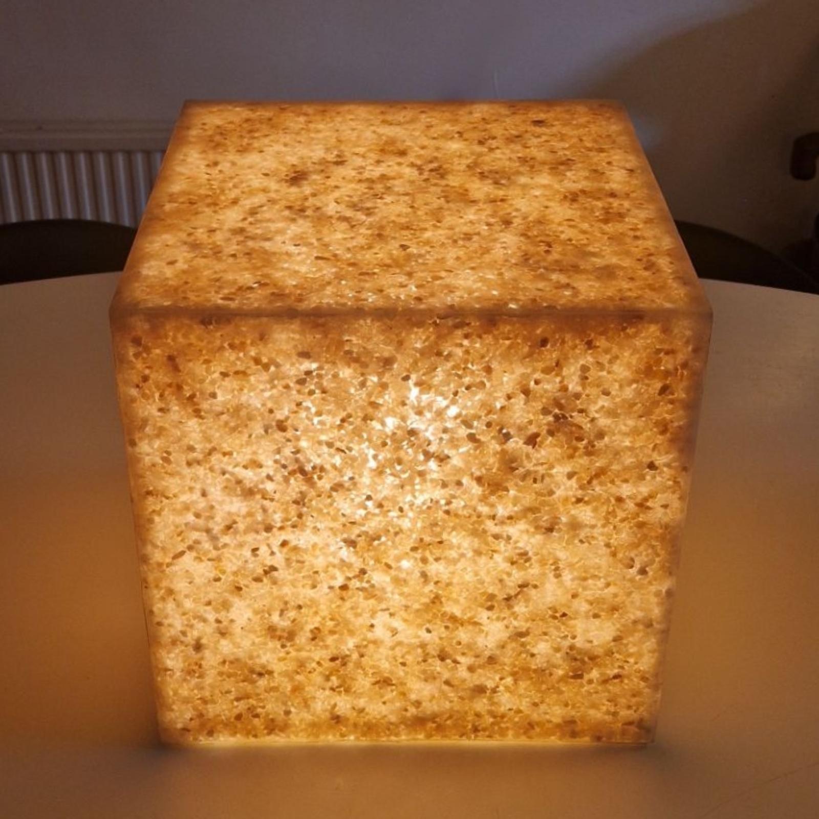 Space Age Resin and stone cube floor lamp, Netherlands 1960s For Sale