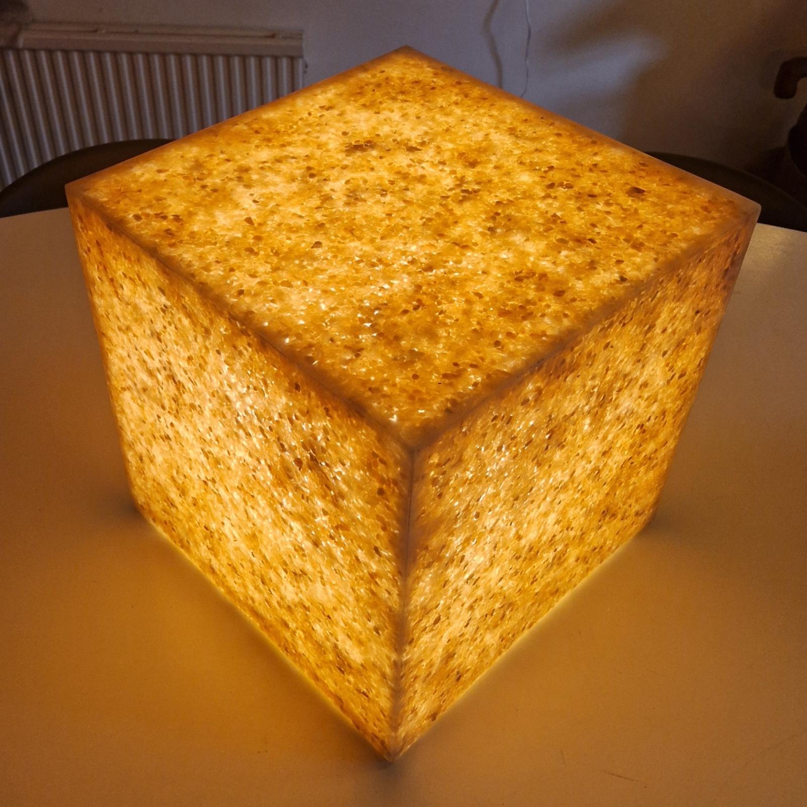 20th Century Resin and stone cube floor lamp, Netherlands 1960s For Sale