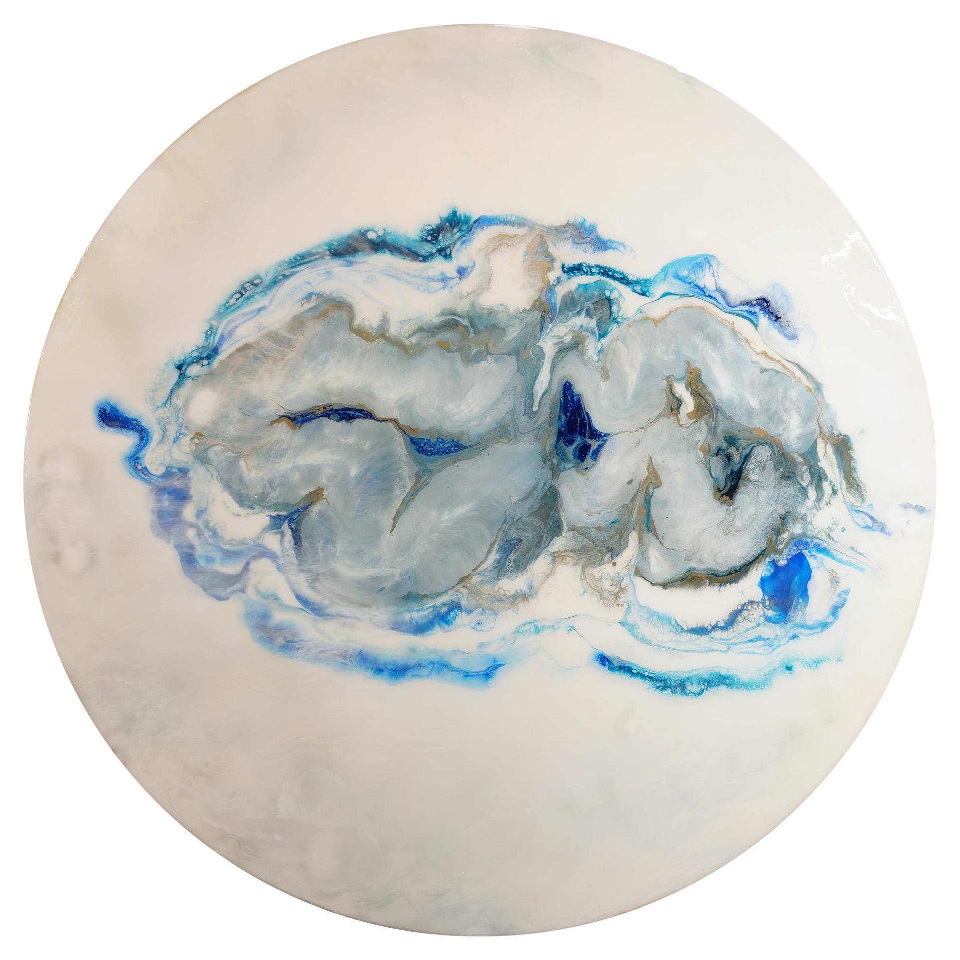 Resin Art Round Panel 47" For Sale