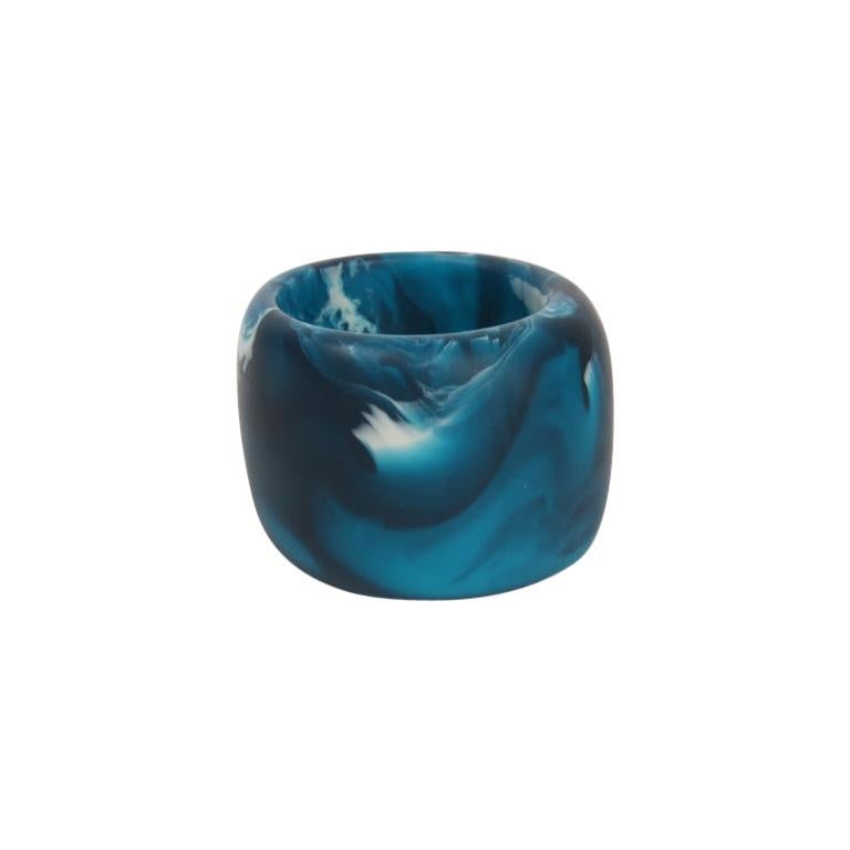 Resin Band Ring in Moody Blue For Sale