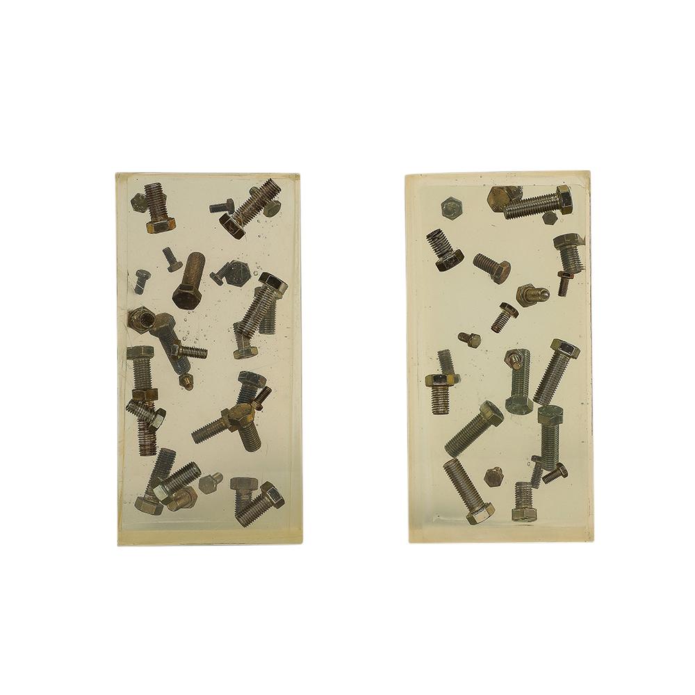 Resin Bolt Bookends, Acrylic Blocks, Steel For Sale 4