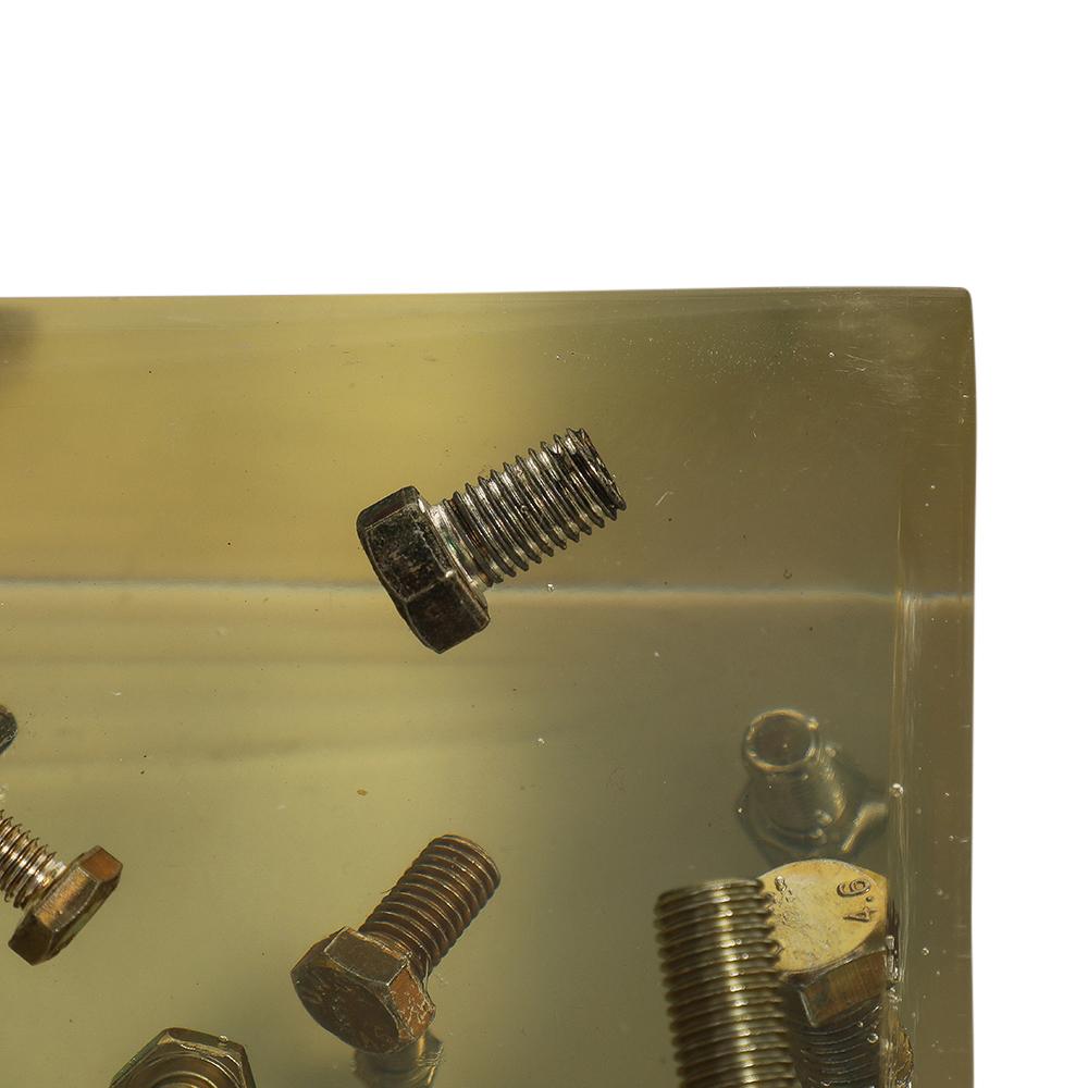 Resin Bolt Bookends, Acrylic Blocks, Steel For Sale 12