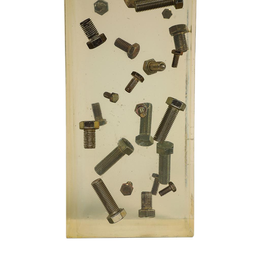 Resin Bolt Bookends, Acrylic Blocks, Steel For Sale 1