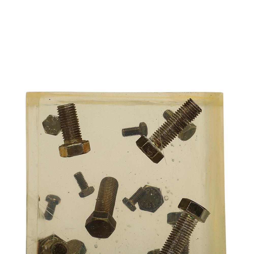 Resin Bolt Bookends, Acrylic Blocks, Steel For Sale 3