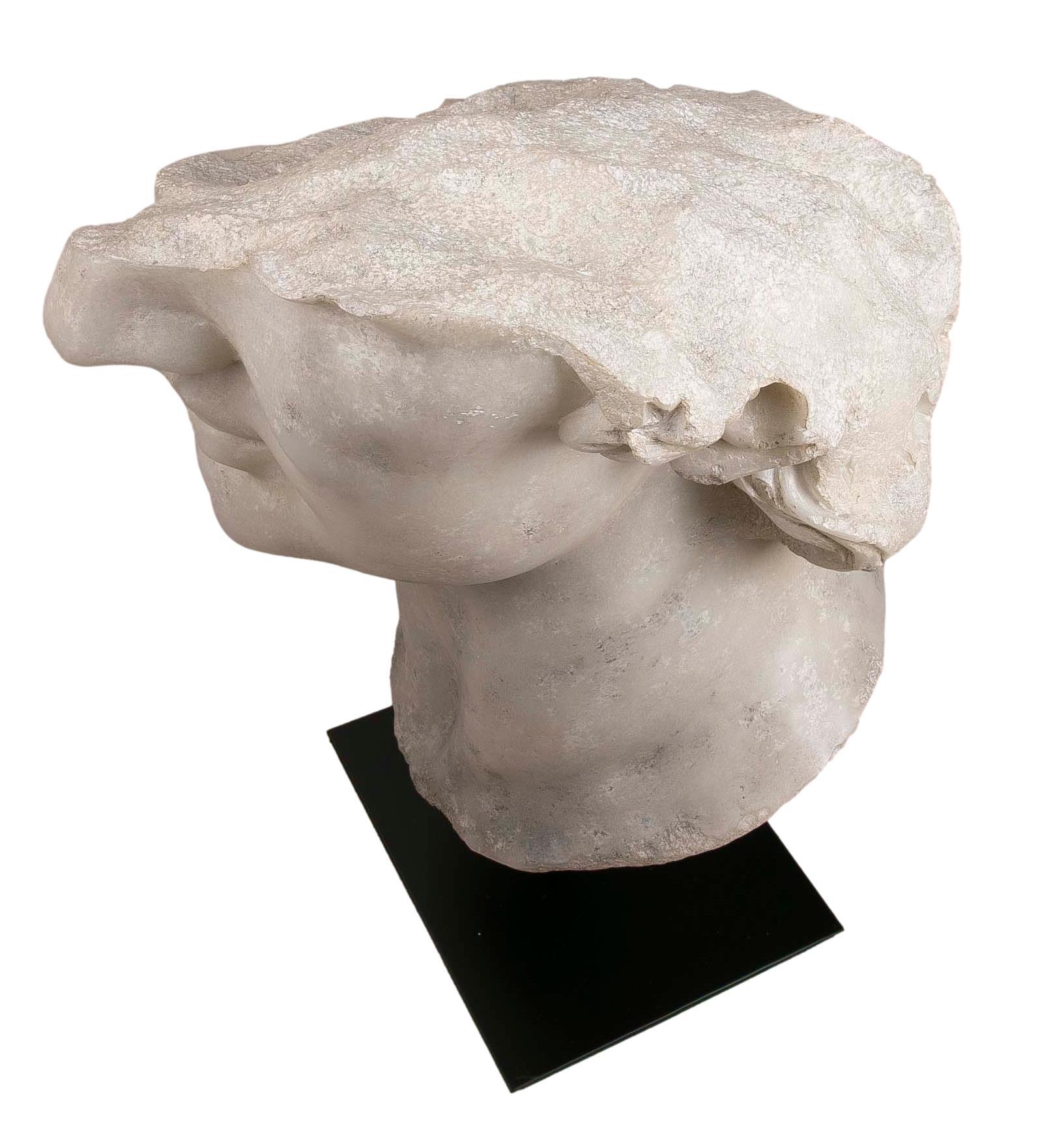 Resin Bust Head of a Renaissance Character with Antique Finish with Base For Sale 3